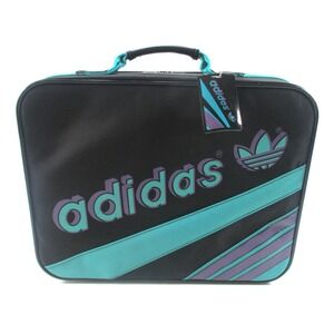 Adidas Originals  Trefoil Vintage Retro Big Airliner Bag Case‎ Black and Teal